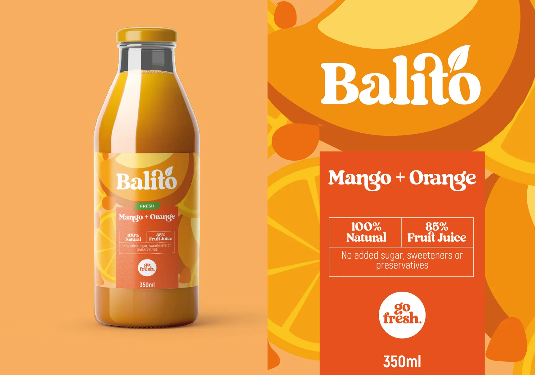 Balito Mango + Orange bottle and label