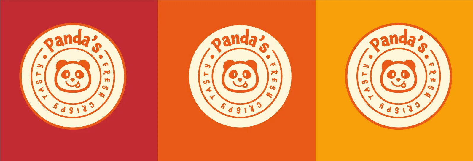 Pandas badge logo on brand colours