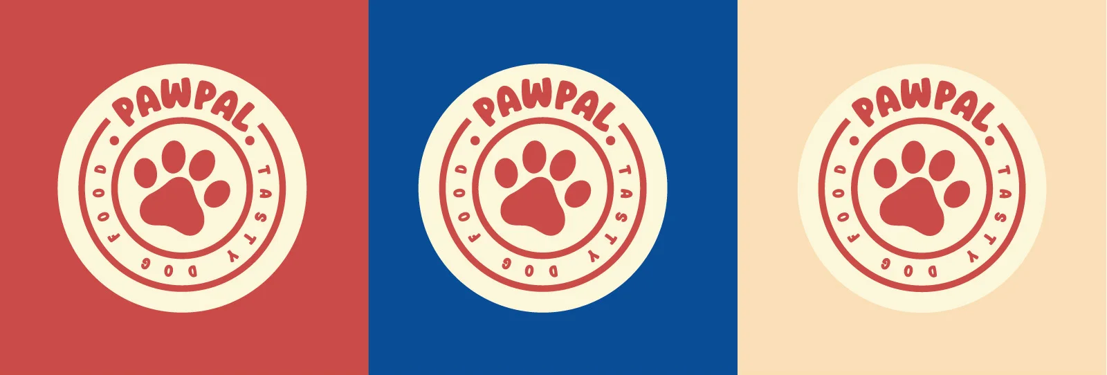 PawPal badge on brand colours