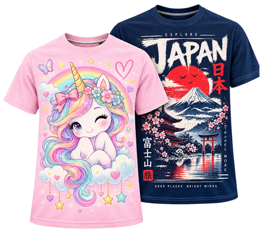 Custom printed T-shirts