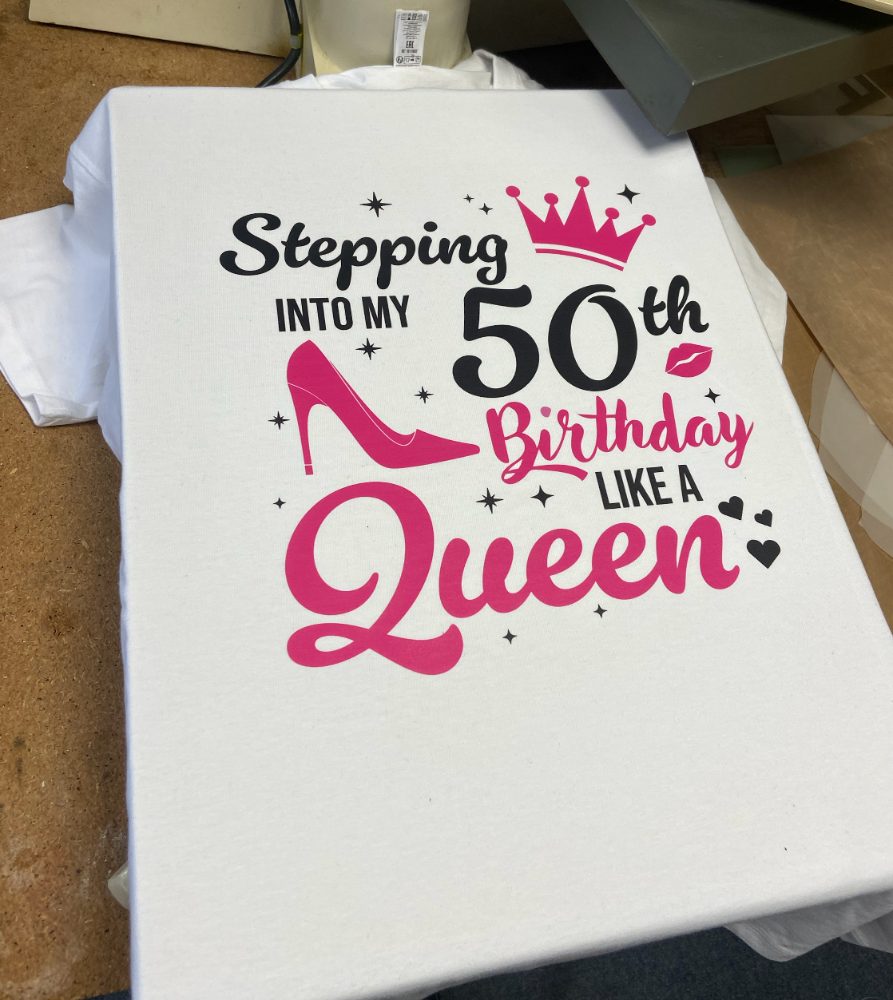 Custom printed 50th birthday T-shirt